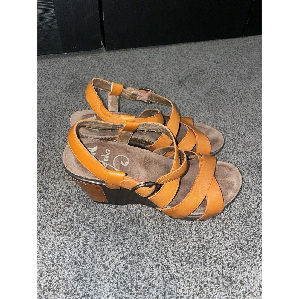 Dansko Frida Wedge Sandals Size 38 (U.S 8) Burnt Orange - Picture 2 of 12
